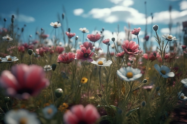 Flowers in the field Generative AI