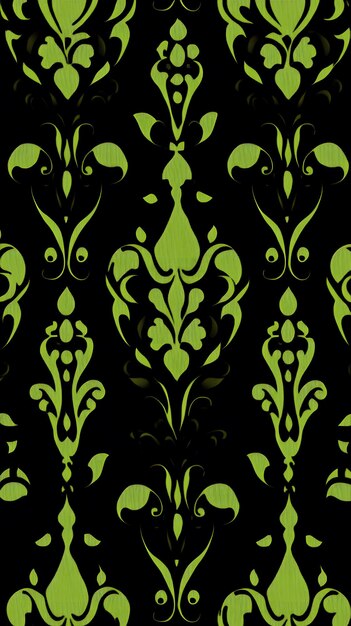 Flowers Florals Shapes Waves Black and Green Abstract Image Texture Pattern Background Wallp