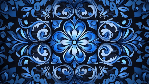 Photo flowers florals stars shapes black and blue abstract image texture pattern background wallpap