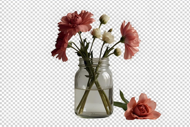 flowers in jar