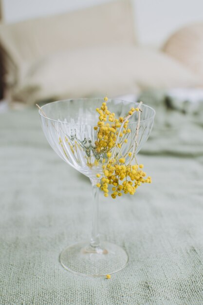 Flowers in the kitchen in a vase Interior