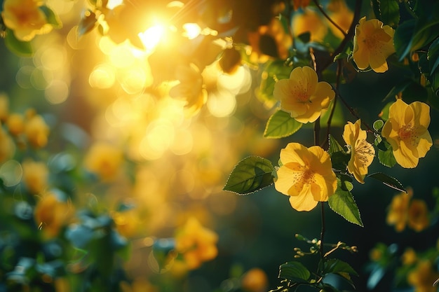 the flowers of a morning plant in the spring sunshine professional photography