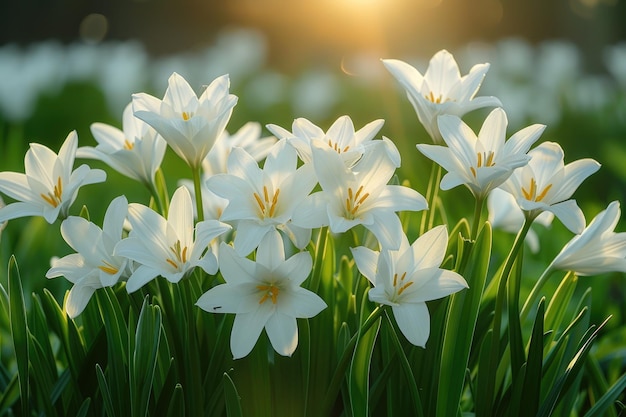 the flowers of a morning plant in the spring sunshine professional photography