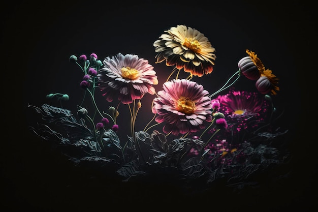 flowers near dark background wallpapers hd wallpapers in the style of post processing