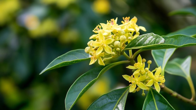 Flowers of osmanthus fragrans blooming in garden