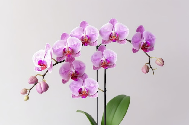 Flowers of pale pink phalaenopsis Generative AI