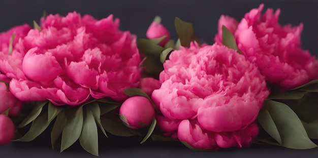 Flowers peonies closeup on a light background