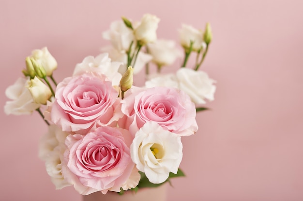 Flowers on pink background