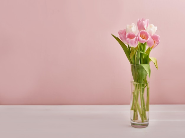 Flowers on pink background