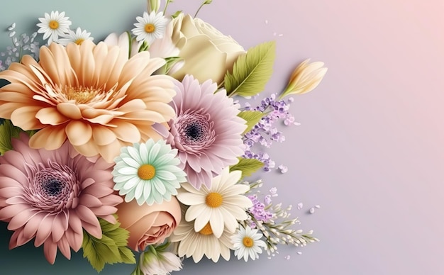 Flowers on a pink background