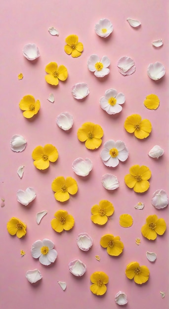 Photo flowers on a pink background