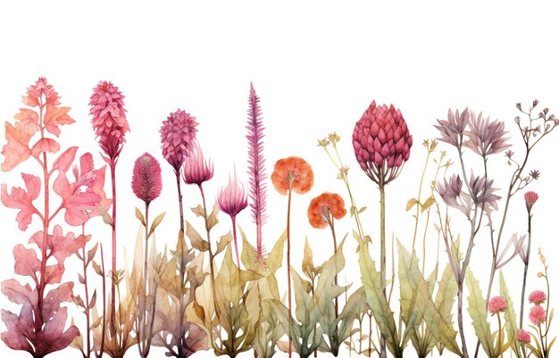 flowers plants all kinds of flowers watercolor white background