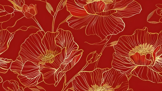 flowers on a red background