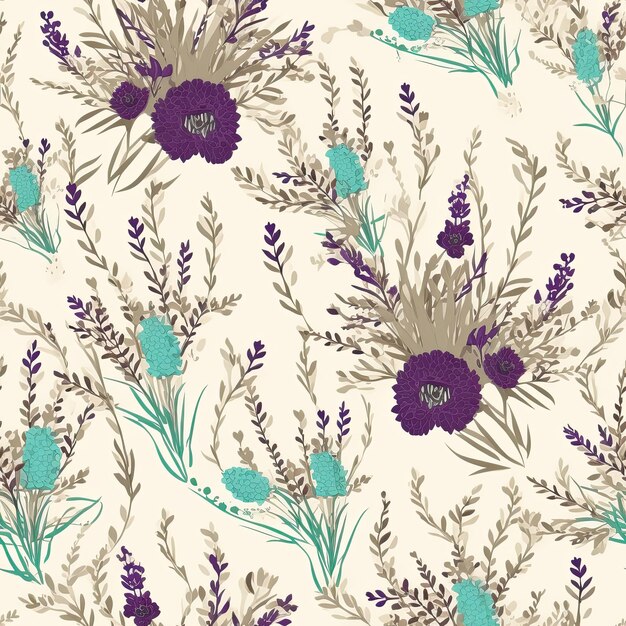 flowers seamless flannel pattern background pastel gentle white background