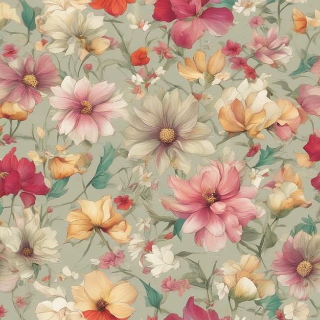 A flowers seamless patten digital art background