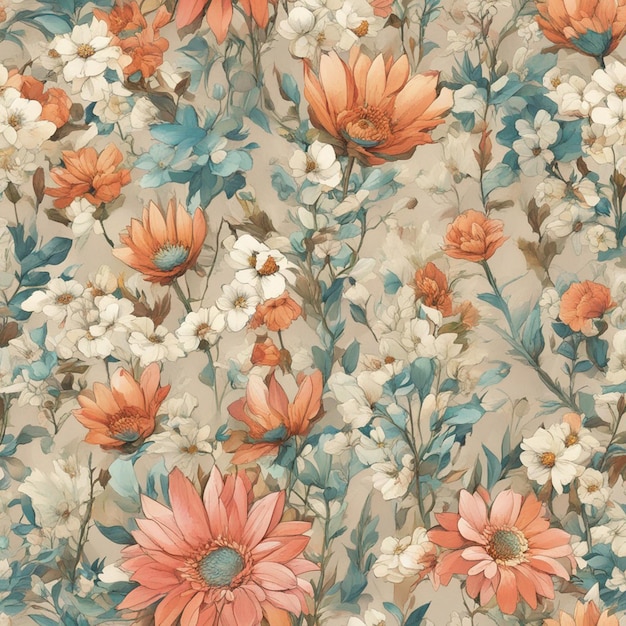 A flowers seamless patten digital art background