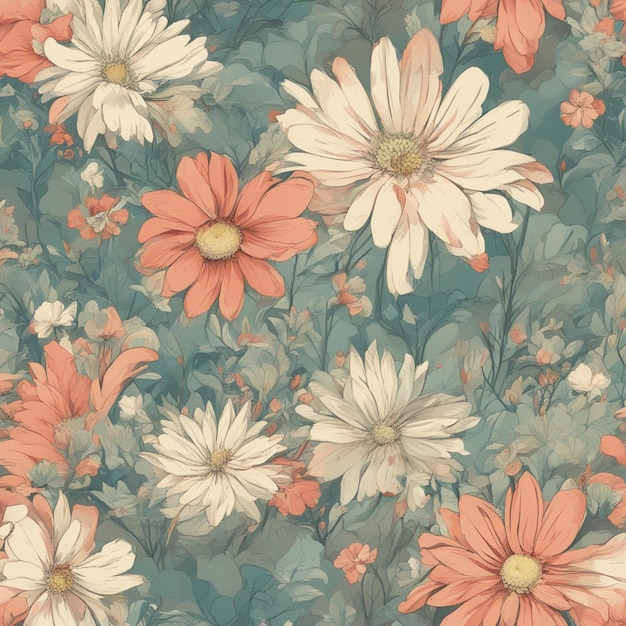 A flowers seamless patten digital art background