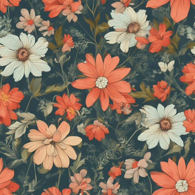 A flowers seamless patten digital art background