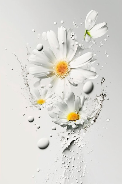 Flowers splash beautiful postcard or place for a subject Generative AI