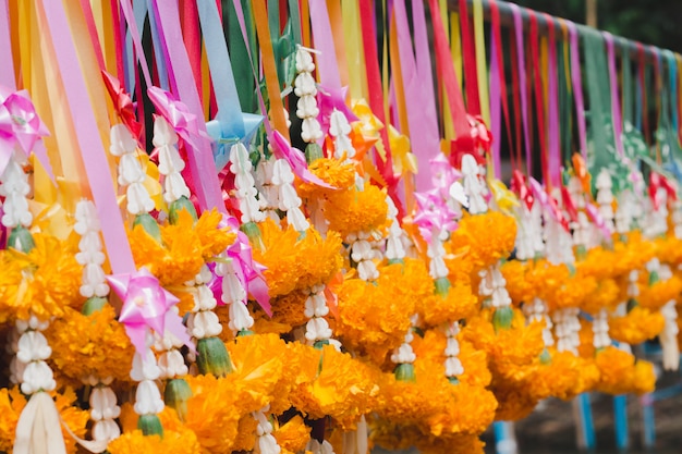 Flowers steering for Buddhist worship. 