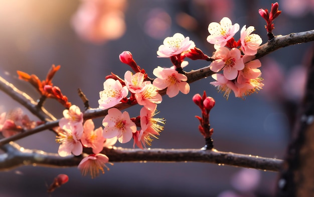 Flowers on a tree branch in spring