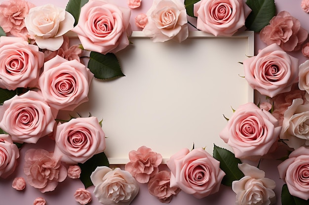 flowers and tropical leaves frame flowers with white background