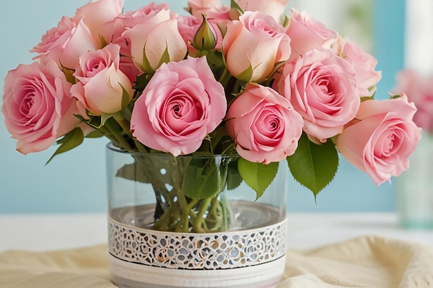 flowers in vasesasters in vase on white wooden table