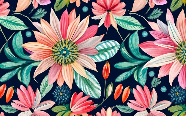 Flowers wall background with amazing redorangepinkpurplegreen and white chrysanthemum flowers