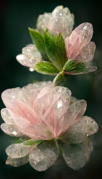 Flowers in the water with droplets on them generative ai