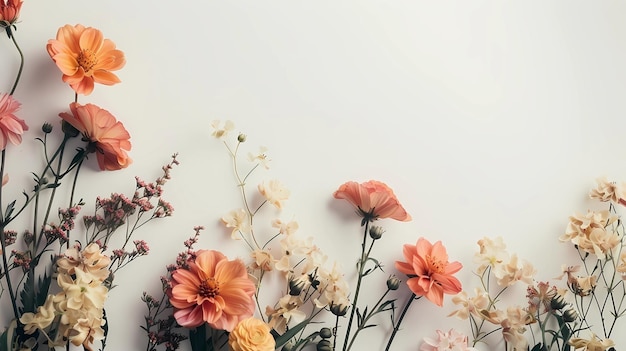 flowers on a white background with a white background