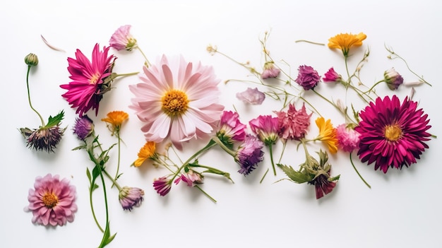 Flowers on a white background