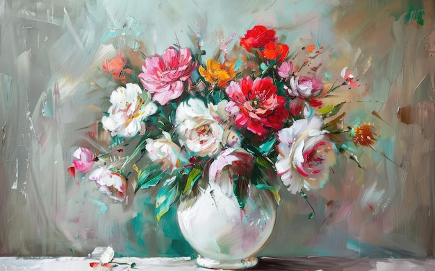 Flowers in white vase