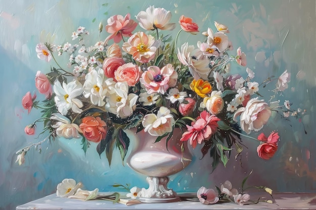 Flowers in white vase