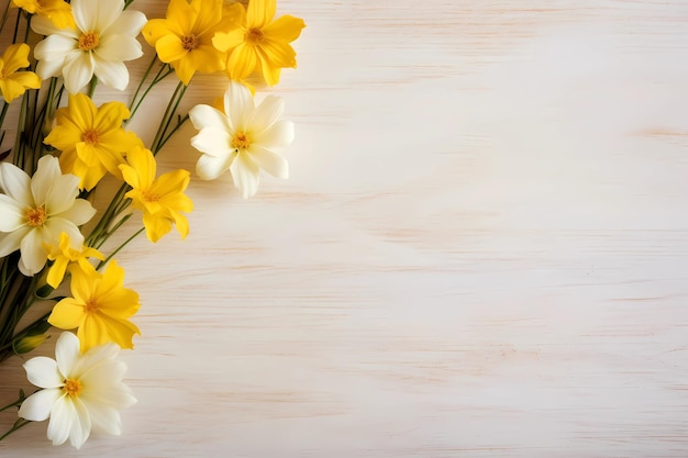 flowers on wooden wall