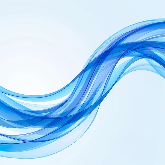 Photo flowing blue curve shape with soft gradient vector abstract background