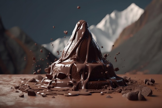 Flowing Chocolate Generative ai