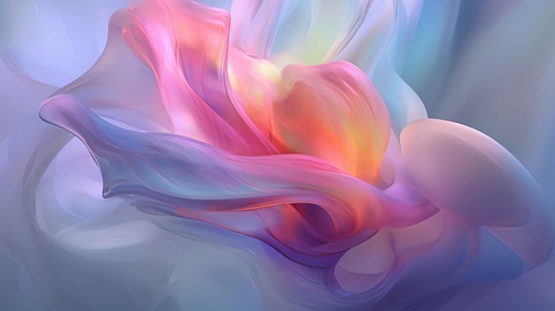 Flowing Curved Lines in Pink Purple Blue and Orange AI Generated