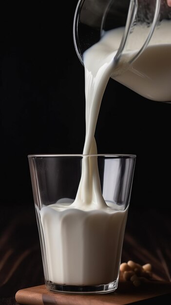 Flowing Elegance CloseUp Shot of a White Milk Container Pouring a Graceful Symphony of Creamy Purity