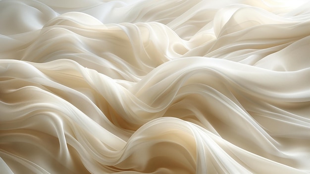 Photo flowing fabric draped elegantly on a soft surface in natural light