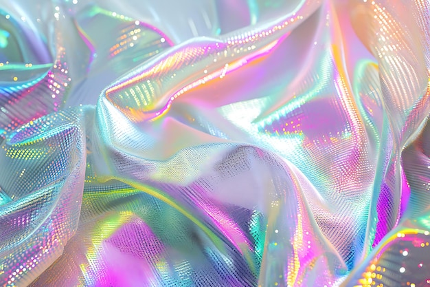 Flowing Fabric Texture in Luminescent Neon Light