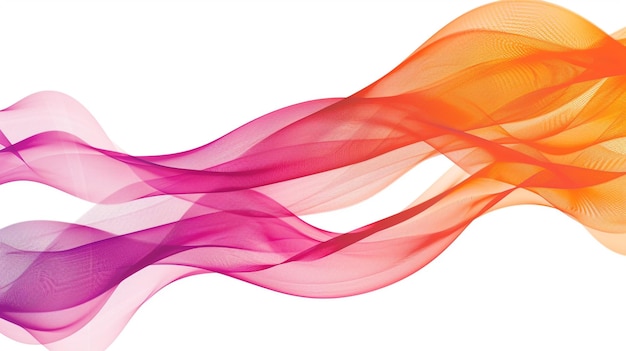 Flowing orange and magenta gradient lines suggesting innovation isolated on a solid white background