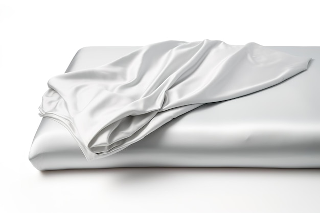 A Flowing White Fabric Draped In A Studio Setting on a Clear PNG or White Background