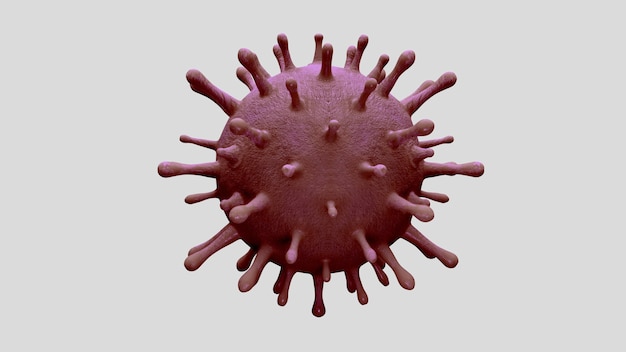 Flu coronavirus floating in fluid microscopic view