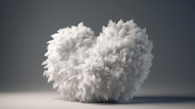 Fluffy Affection 3D Fluffy Heart Realistic Render Flow