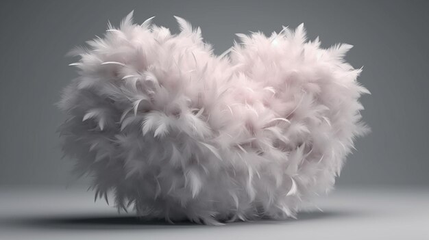 Fluffy Affection 3D Fluffy Heart Realistic Render Flow