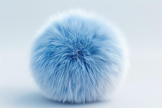 Photo a fluffy blue ball blue background