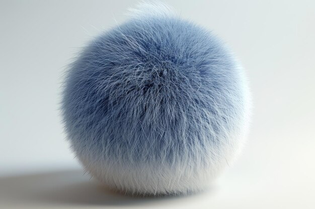 Photo a fluffy blue ball blue background