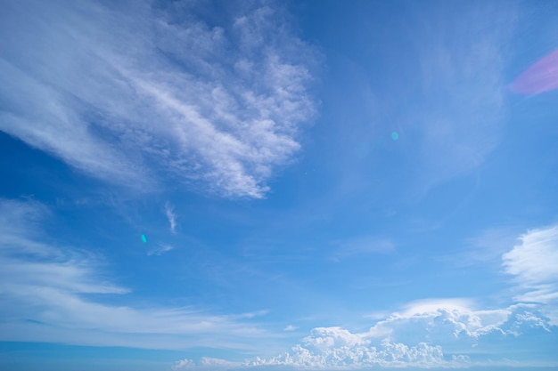 Fluffy cirrus clouds on blue sky abstract nature weather season summer