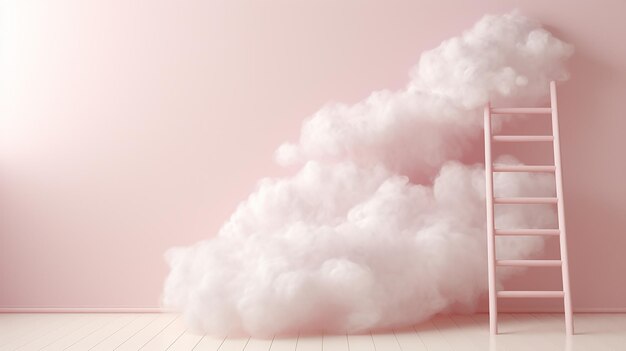 A Fluffy Cloud Ladder Near the Cloud