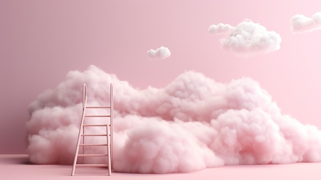 A Fluffy Cloud Ladder Near the Cloud